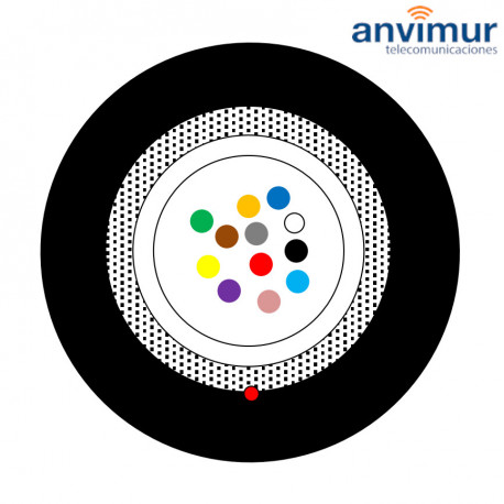 12ZTT – 12 VT Fibra de vidrio y cubierta polietileno (1 tubo x 12 fibras)